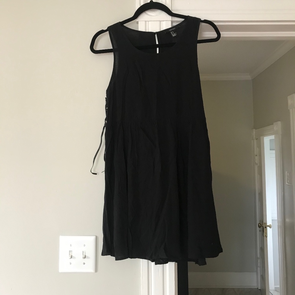 Black Tank Dress w/ Faux Leather Laces
